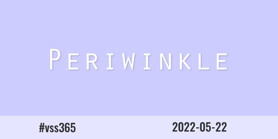 The word "periwinkle" in white text on a periwinkle background.