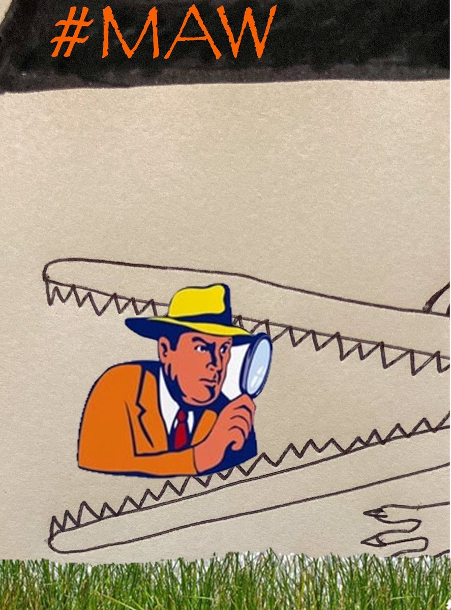Collage of a man looking into the jaws of a crocodile with a magnifying glass.